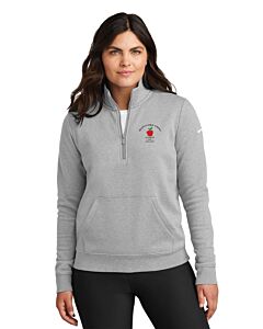 Nike Ladies Club Fleece Sleeve Swoosh 1/2-Zip - Embroidery - Bellevue Public Schools Logo